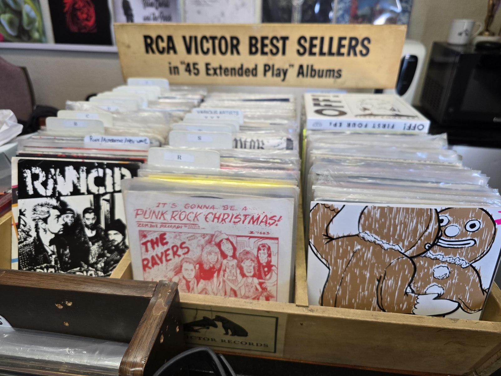 Punk 45s at Wax Trax Records